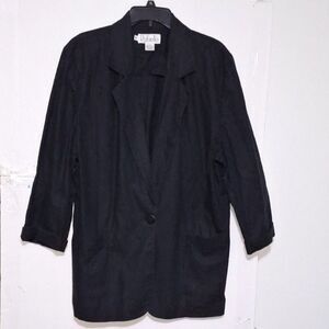 A Rafaella Linen Blend Women's Blazer Jacket Oversized Career Professional 16